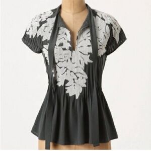 Anthropologie Project Alabama Iced Foliage Blouse